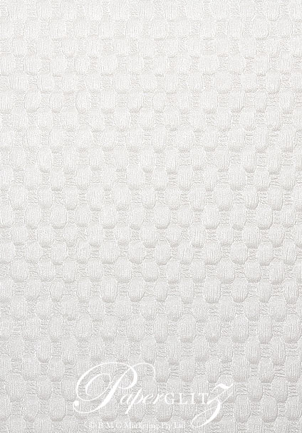 Handmade Embossed Paper - Thunder White Pearl A4 Sheets
