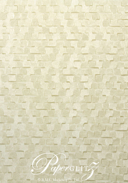 Handmade Embossed Paper - Trident Ivory Full Sheet (52x76cm)