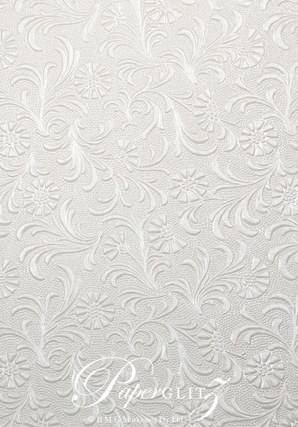 Glamour Pocket 150mm Square - Embossed Tuscany White Pearl