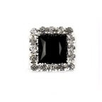 Diamante & Pearl Cluster - Square Ebony - 10 Pack