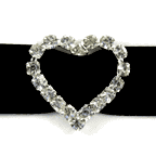 Diamante Buckle - Heart - Vertical Bar (15mm) - 10 Pack