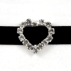 Diamante Buckle - Heart - Vertical Bar (10mm) - 10 Pack