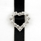 Diamante Buckle - Heart - Horizontal Bar (10mm) - 10 Pack
