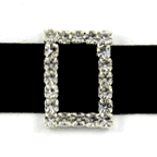 Diamante Buckle - Rectangle - Vertical Bar (15mm) - 10 Pack