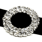 Diamante Buckle - Round - Dual Layer Diamantes - 10 Pack