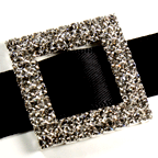 Diamante Buckle - Square - Dual Layer Diamantes - 10 Pack