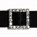 Diamante Buckle - Square - Large (15mm) - 10 Pack