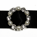 Diamante & Pearl Buckle - Round - 10 Pack