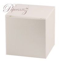 5cm Cube Box - Crystal Perle Metallic Arctic White