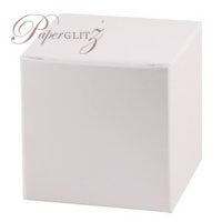 5cm Cube Box - Crystal Perle Metallic Diamond White