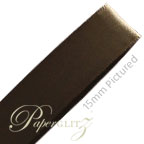 10mm Satin Ribbon - Double Sided 25Mtr Roll - Chocolate