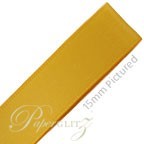 15mm Satin Ribbon - Double Sided 25Mtr Roll - Gold