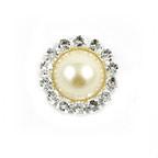 Diamante & Pearl Cluster - Circle Ivory - 10 Pack
