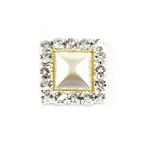 Diamante & Pearl Cluster - Square Ivory - 10 Pack
