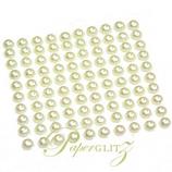 Self-Adhesive Flat Back Pearls - 4mm Ivory - Sheet of 100