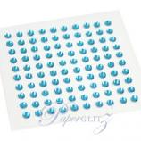 Self-Adhesive Diamantes - 3mm Round Aquamarine - Sheet of 100